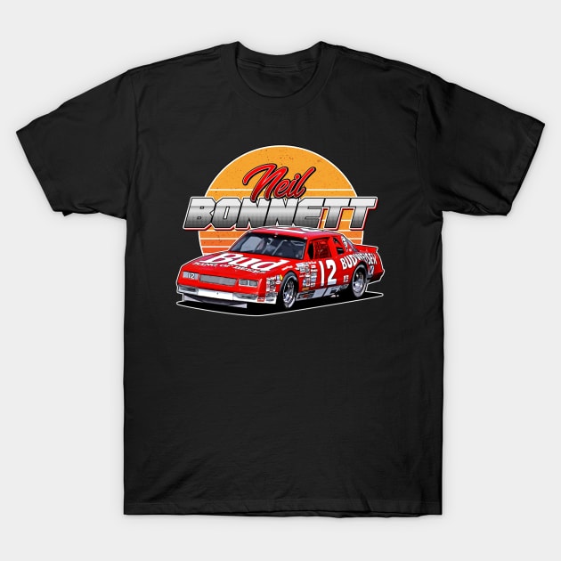 Neil Bonnett 12 Retro 80s T-Shirt by stevenmsparks